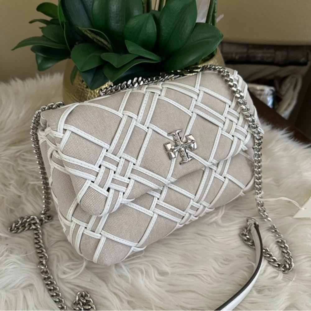Tory Burch Kira Small Woven Canvas Convertible Shoulder Bag - Picture 3 of 17